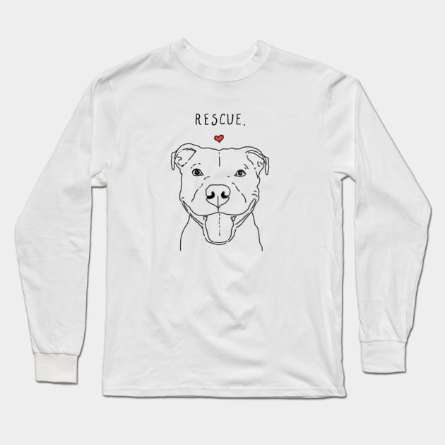 Rescue Love Smiling Pit Bull, Pittie, Pitbull Mom, Dog Lover Long Sleeve T-Shirt by sockdogs